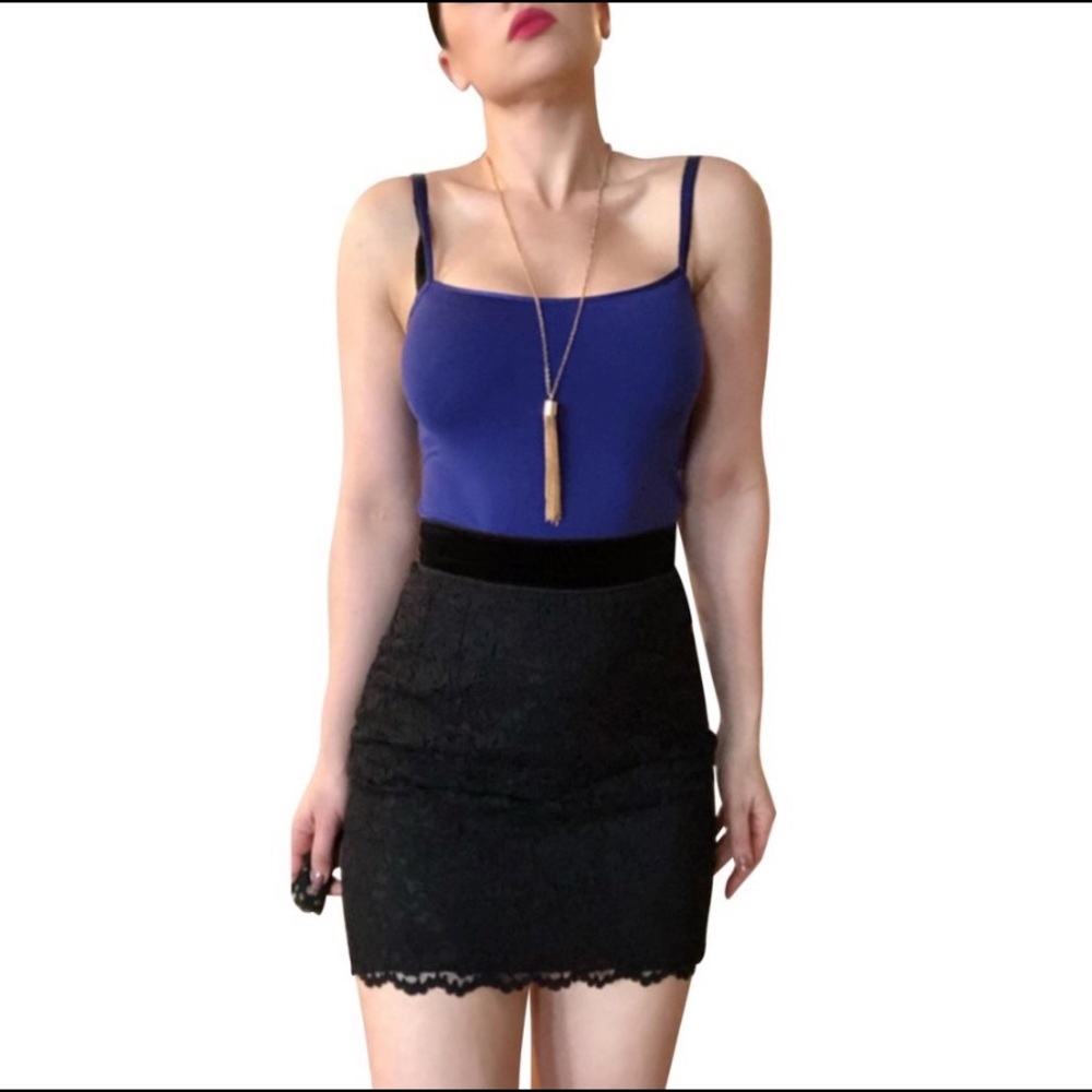 D&G Dolce & Gabanna Black Lace Mini Skirt 44 8 6